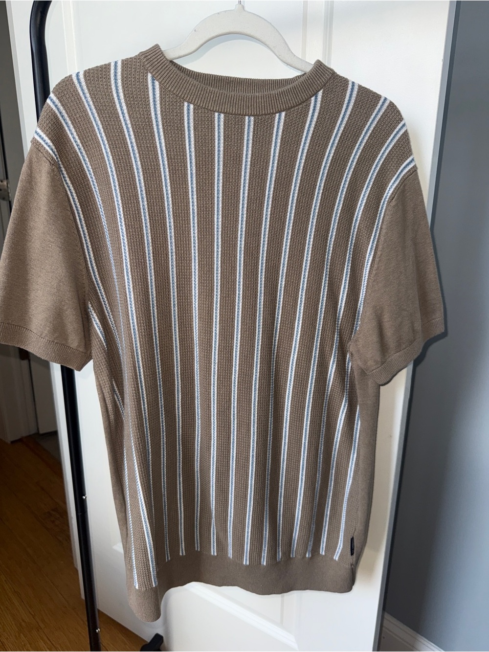 Original Ben Sherman Medium Short Sleeve Knit Sweater (Brown Striped)